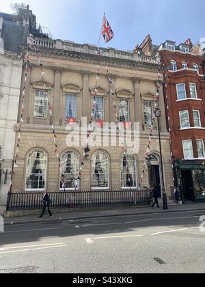 Bunting covered buildings. London, St James’s Stock Photo