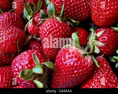 Full frame of strawberries Stock Photo