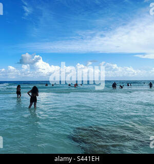 February, 2023, Playa Gaviota Azul, Hotel Zone, Cancun, Quintana Roo, Yucatan Peninsula, Mexico Stock Photo