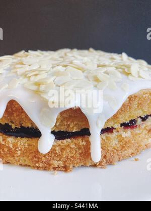 Cherry Bakewell cake Stock Photo