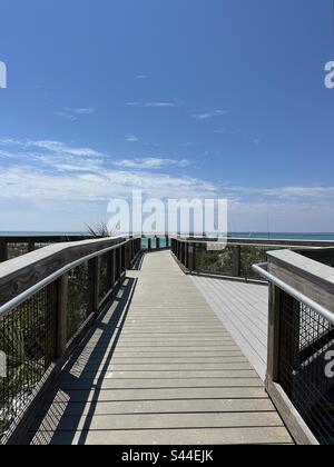 Walkway to the beach at Henderson Beach State Park Destin, Florida Stock Photo