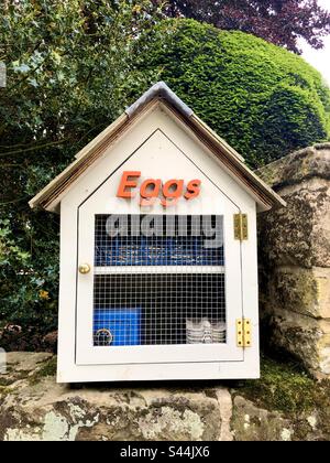 Free range eggs for sale in a village in the U.K. Stock Photo