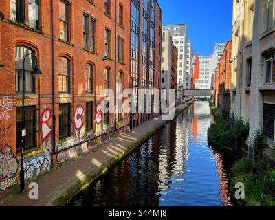 Rochdale canal, Manchester City centre. Stock Photo