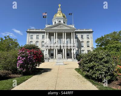 The New Hampshire Statehouse (Capitol building) on a clear, sunny day. Stock Photo