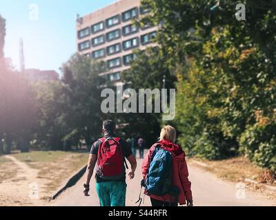 City hiking Stock Photo