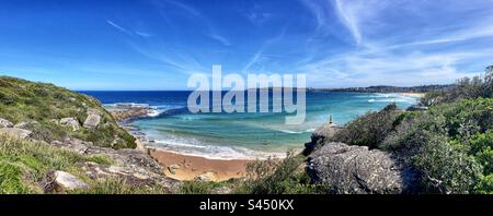 Panoramic of curl curl back Sydney Australia Stock Photo