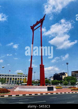 The giant swing in Bangkok Thailand Stock Photo