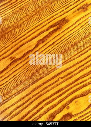 Close up view of the grain on a wooden table top. Backgrounds. No people. Stock Photo