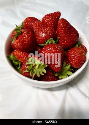 bowl of strawberries Stock Photo