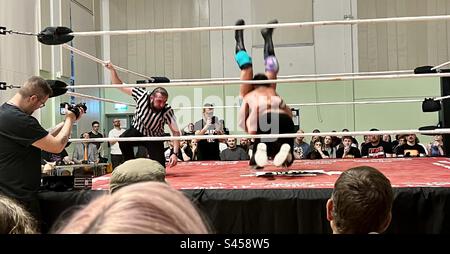 Pro wrestling chaos Stock Photo