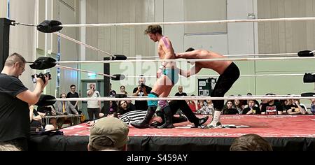 Pro wrestling chaos. Bristol Stock Photo