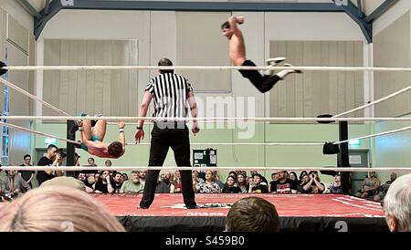 Pro wrestling chaos. Bristol Stock Photo