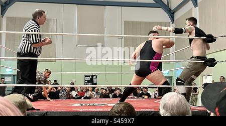 Pro wrestling chaos. Bristol. Stock Photo
