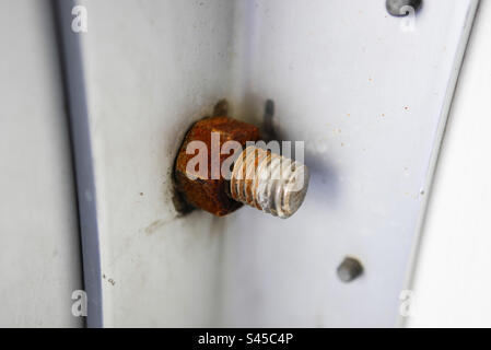 Rusty nut and bolt Stock Photo