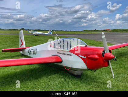 Slingsby T61F Venture T Mk 2 motor glider at York Gliding Centre Stock Photo