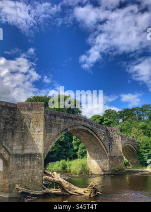 Barden Bridge on the river Wharfe North Yorkshire Stock Photo