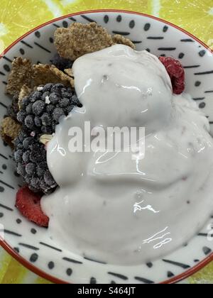 Frozen Fruit and Kiefer Yoghurt Stock Photo