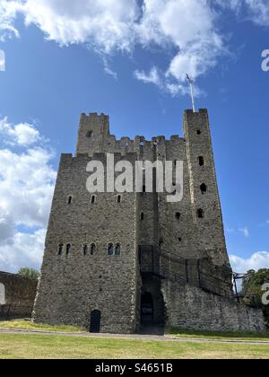 Rochester castle in Kent, medieval castle keep Stock Photo