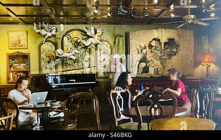 Inside the Walled Off hotel in Bethlehem, Palestine. Stock Photo