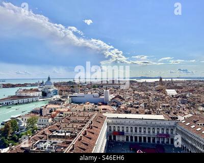View of Venezia from atop St. Mark’s Bell Tower in Piazza San Marco Stock Photo