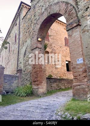 Arched entrance to Castello di Montegibbio in Sassuolo, Italy. Stock Photo