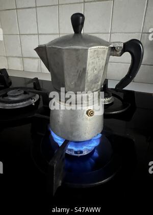 Italian style stove top coffee maker Moka pot Stock Photo - Alamy