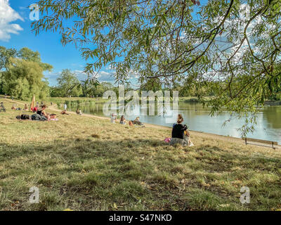 Hampstead Heath pond Stock Photo