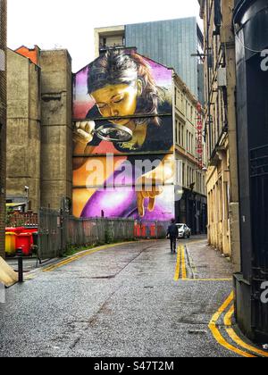 Wall mural, Glasgow city centre, Scotland Stock Photo