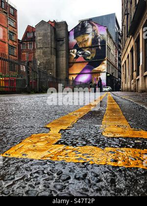 Wall mural, Glasgow city centre, Scotland Stock Photo