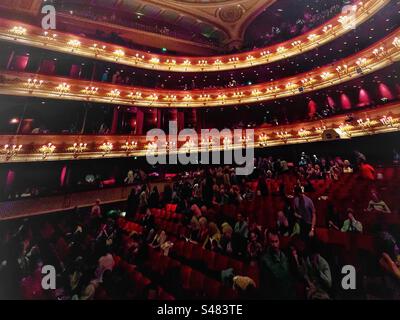 The Auditorium of the Royal Opera House in London, Covent Garden. Stock Photo