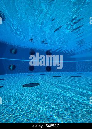 Underwater empty swimming pool Stock Photo