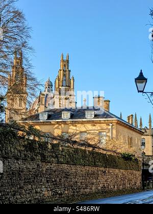 All Souls College, Oxford, UK from Queens Lane Stock Photo