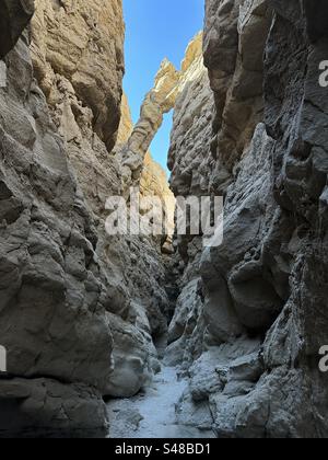 “The Slot” in California’s Anzo-Borrego Desert State Park is a popular hiking trail that passes through some very tight places. Stock Photo