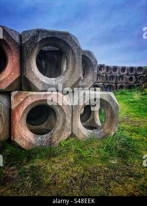 Orkney islands sea defences Stock Photo