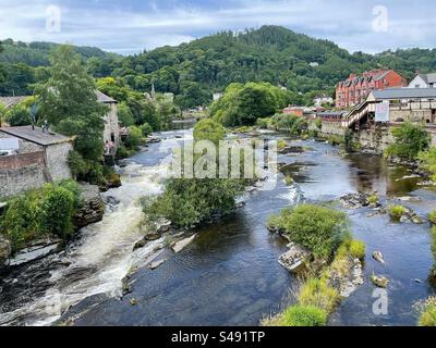 River Dee, Langollen, Denbigshire, Wales, United Kingdom Stock Photo