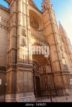 Palma de mallorca cathedral facade in wintersun Stock Photo