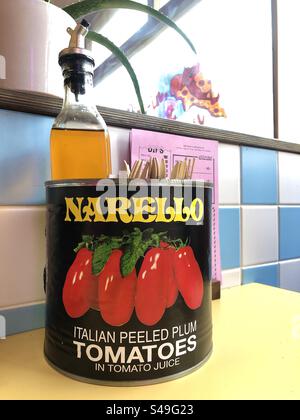 Narello Italian Plum Tomatoes Tin Can Stock Photo