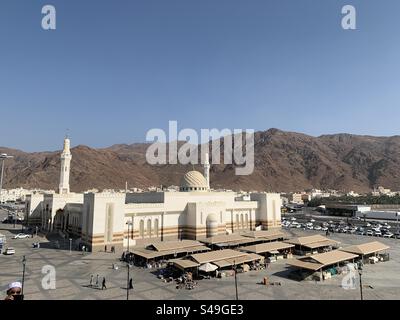 Beautiful Mosque at Mount Uhud Mecca, Saudi Arabia Stock Photo
