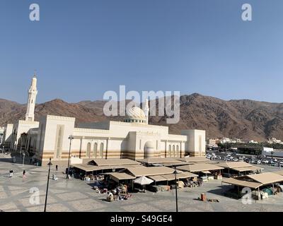 Beautiful Mosque at Mount Uhud, Mecca, Saudi Arabia Stock Photo