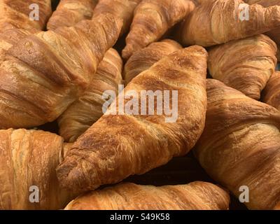 Freshly baked croissants Stock Photo