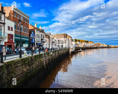 View of the main street in Whitby St Annes Staith Stock Photo