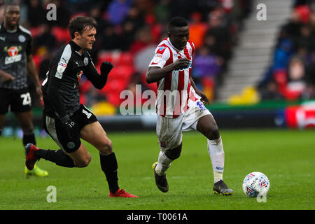 Stoke-on-Trent, England, UK. 16th March 2019.during the EFL Sky Bet Championship match between Stoke City and Reading at the BET365 Stadium, Stoke-on-Trent, England on 16 March 2019. Photo by Jurek Biegus.  Editorial use only, license required for commercial use. No use in betting, games or a single club/league/player publications. Credit: UK Sports Pics Ltd/Alamy Live News Stock Photo