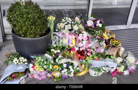 Haymarket,London, UK. 16th March 2019. Floral Tributes to the Victims of the Christchurch Massacre.New Zealand House,Haymarket,London.UK Credit: michael melia/Alamy Live News Stock Photo