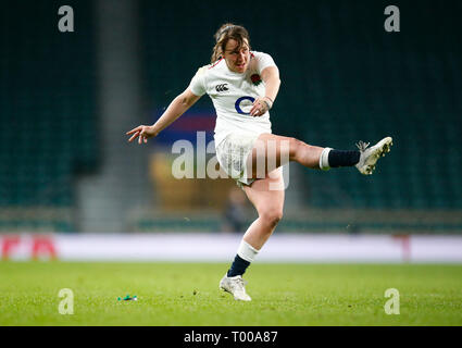 London, ENGLAND, 16th March  Katy Daley-McLean of England Women  during the Guinness 6 Nations Rugby match between England Women and Scotland Womenat Twickenham  stadium in Twickenham  England on 16th March 2019 Credit Action Foto Sport Stock Photo