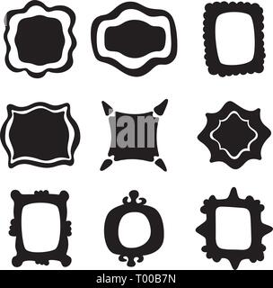 Set of vintage labels old fashion. Old design in a new version. Modernism, Art Nouveau vector frame illustrations. Stock Vector