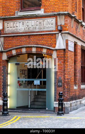 old Electric Lighting Station, Kensington High St, Kensington, London now repurposed as office space. Stock Photo