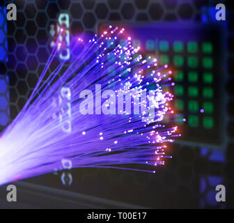 fiber optic showing data or internet communication concept Stock Photo