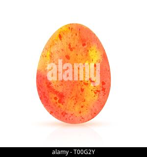 Easter egg on white background vector. Hand drawn watercolor illustration Stock Vector