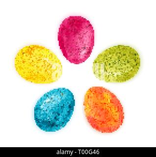 Colorful watercolor eggs on white background vector Stock Vector