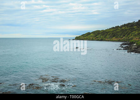 Oceanview from Bluff Hill, Southernmost point in New Zealand Stock Photo